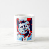 Pop Art JFK John F. Kennedy Red Blue Kaffeetasse (Mittel)