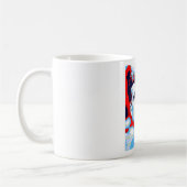 Pop Art JFK John F. Kennedy Red Blue Kaffeetasse (Links)