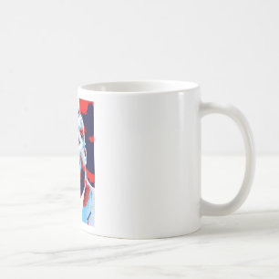 Pop Art JFK John F. Kennedy Red Blue Kaffeetasse