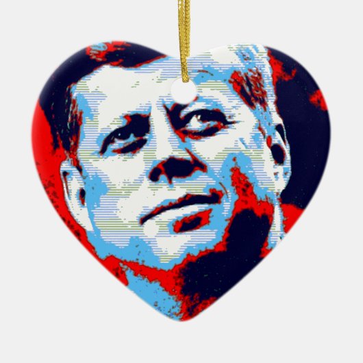 Pop Art JFK John F. Kennedy Red Blue Keramikornament (Vorne)