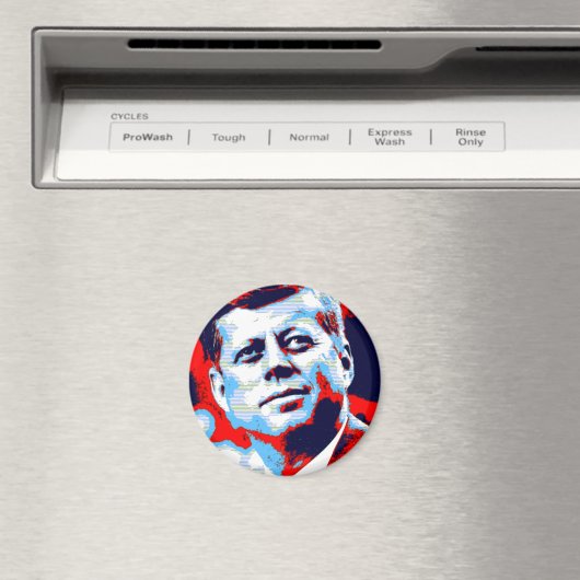 Pop Art JFK John F. Kennedy Red Blue Magnet (In Situ (Geschirrspüler))