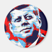 Pop Art JFK John F. Kennedy Red Blue Magnet (Vorne)