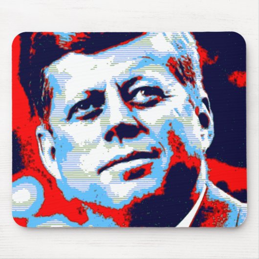 Pop Art JFK John F. Kennedy Red Blue Mousepad (Vorne)