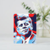 Pop Art JFK John F. Kennedy Red Blue Postkarte (Stehend Vorderseite)