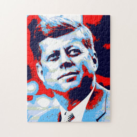 Pop Art JFK John F. Kennedy Red Blue Puzzle (Vertikal)