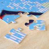 Pop Art JFK John F. Kennedy Red Blue Puzzle (Seite)