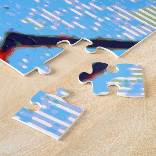 Pop Art JFK John F. Kennedy Red Blue Puzzle (Seite)