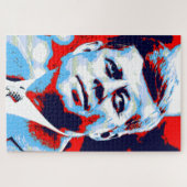Pop Art JFK John F. Kennedy Red Blue Puzzle (Horizontal)