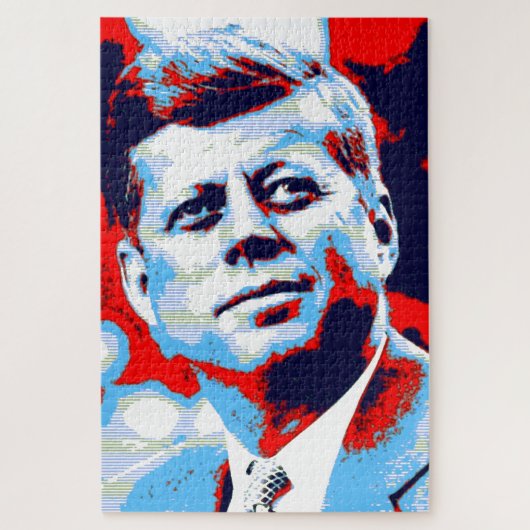 Pop Art JFK John F. Kennedy Red Blue Puzzle (Vertikal)