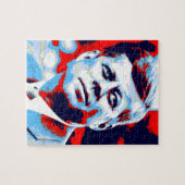 Pop Art JFK John F. Kennedy Red Blue Puzzle (Horizontal)
