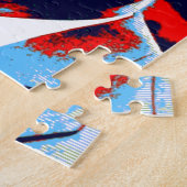Pop Art JFK John F. Kennedy Red Blue Puzzle (Seite)