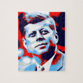 Pop Art JFK John F. Kennedy Red Blue Puzzle (Vertikal)
