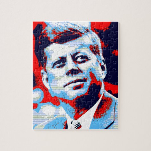 Pop Art JFK John F. Kennedy Red Blue Puzzle (Vertikal)
