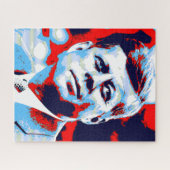 Pop Art JFK John F. Kennedy Red Blue Puzzle (Horizontal)