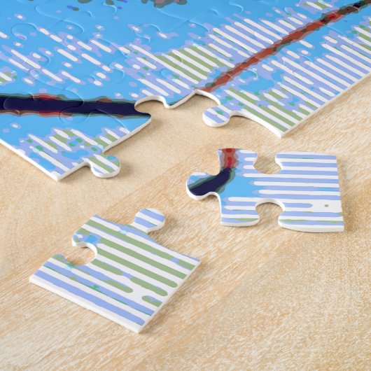 Pop Art JFK John F. Kennedy Red Blue Puzzle (Seite)