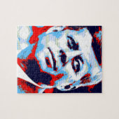 Pop Art JFK John F. Kennedy Red Blue Puzzle (Horizontal)