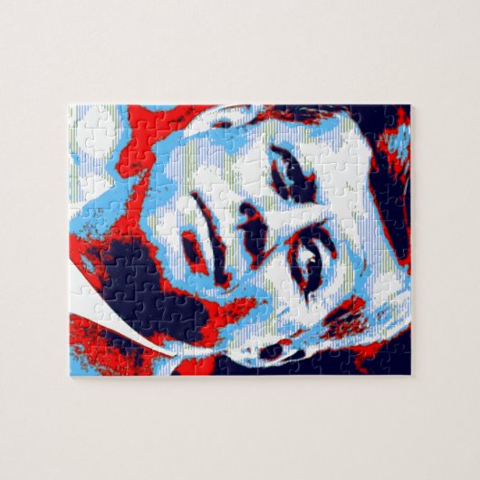 Pop Art JFK John F. Kennedy Red Blue Puzzle (Horizontal)