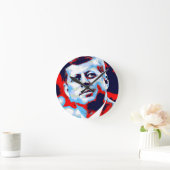 Pop Art JFK John F. Kennedy Red Blue Runde Wanduhr (Zuhause)