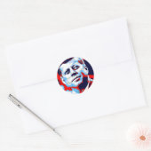 Pop Art JFK John F. Kennedy Red Blue Runder Aufkleber (Umschlag)