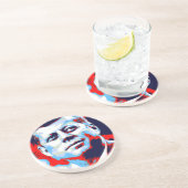 Pop Art JFK John F. Kennedy Red Blue Sandstein Untersetzer (Seite)