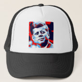 Pop Art JFK John F. Kennedy Red Blue Truckerkappe (Vorderseite)