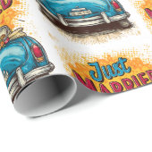 Pop Art Just Married Geschenkpapier (Rolleneckpunkt)