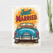 Pop Art Just Married Karte (Vorderseite)