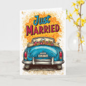 Pop Art Just Married Karte (Gelbe Blume)