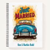 Pop Art "Just Married" SpiralNotebook Notizblock (Vorderseite)
