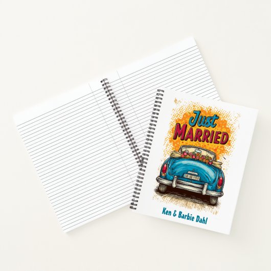 Pop Art "Just Married" SpiralNotebook Notizblock (Innenseite)