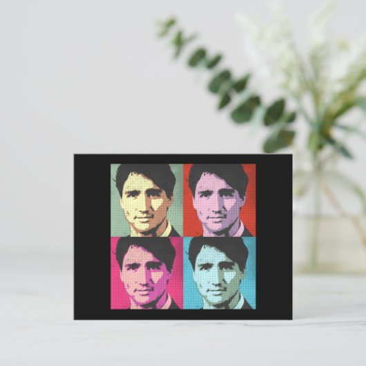 Pop Art Justin Trudeau - Vollformat -.png Postkarte (Stehend Vorderseite)