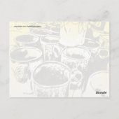 Pop Art Kaffeebeutel Aquarellfarben in Gelb drucke Postkarte (Rückseite)