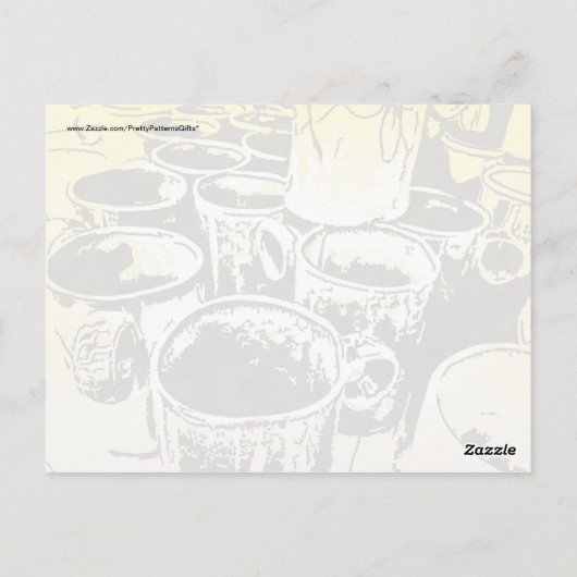 Pop Art Kaffeebeutel Aquarellfarben in Gelb drucke Postkarte (Rückseite)