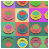 Pop-Art-Kaffeepause Stoff (Nahaufnahme)