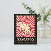 Pop Art Kangaroo Postkarte (Stehend Vorderseite)