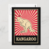 Pop Art Kangaroo Postkarte (Vorne/Hinten)