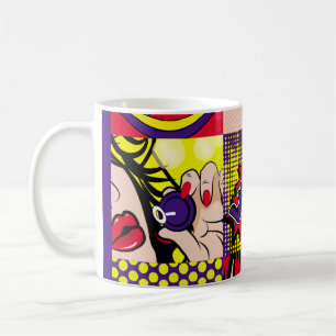 Pop-Art-Kartenillustrationart,pop,hübsch,comic,d Kaffeetasse