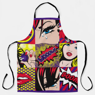 Pop-Art-Kartenillustrationart,pop,hübsch,comic,d Schürze