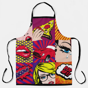 Pop-Art-Kartenillustrationsmuster,art,comic,pop,re Schürze