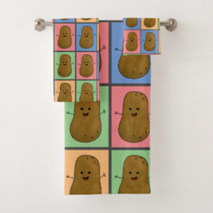 Pop-Art-Kartoffel Badhandtuch Set