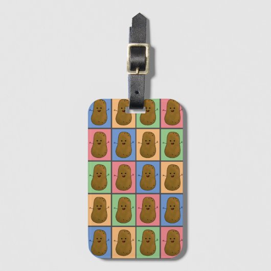 Pop-Art-Kartoffel Gepäckanhänger (Vorderseite Vertikal)