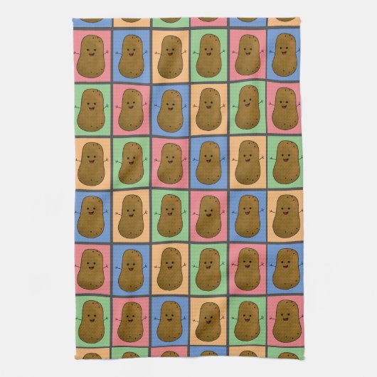 Pop-Art-Kartoffel Geschirrtuch (Vertikal)
