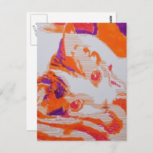 Pop Art katze Postkarte (Vorne/Hinten)