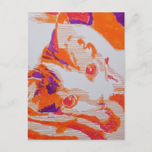 Pop Art katze Postkarte (Vorderseite)