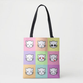 Pop Art Kawaii Cat Emoji Mix Tasche