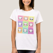 Pop Art Kawaii Cat Emoji T-Shirt (Vorderseite)