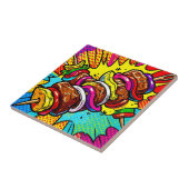 Pop-Art-Kebab-Explosion Fliese (Seite)