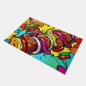 Pop-Art-Kebab-Explosion Fußmatte (Schrägansicht)