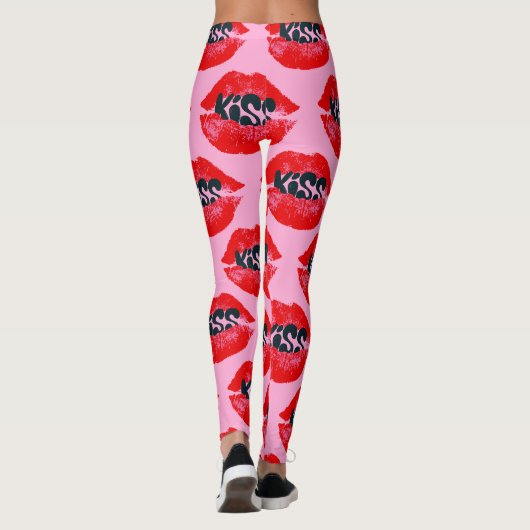 Pop Art Kiss Lips Repeat Leggings (Rückseite)