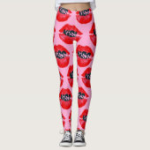 Pop Art Kiss Lips Repeat Leggings (Vorderseite)